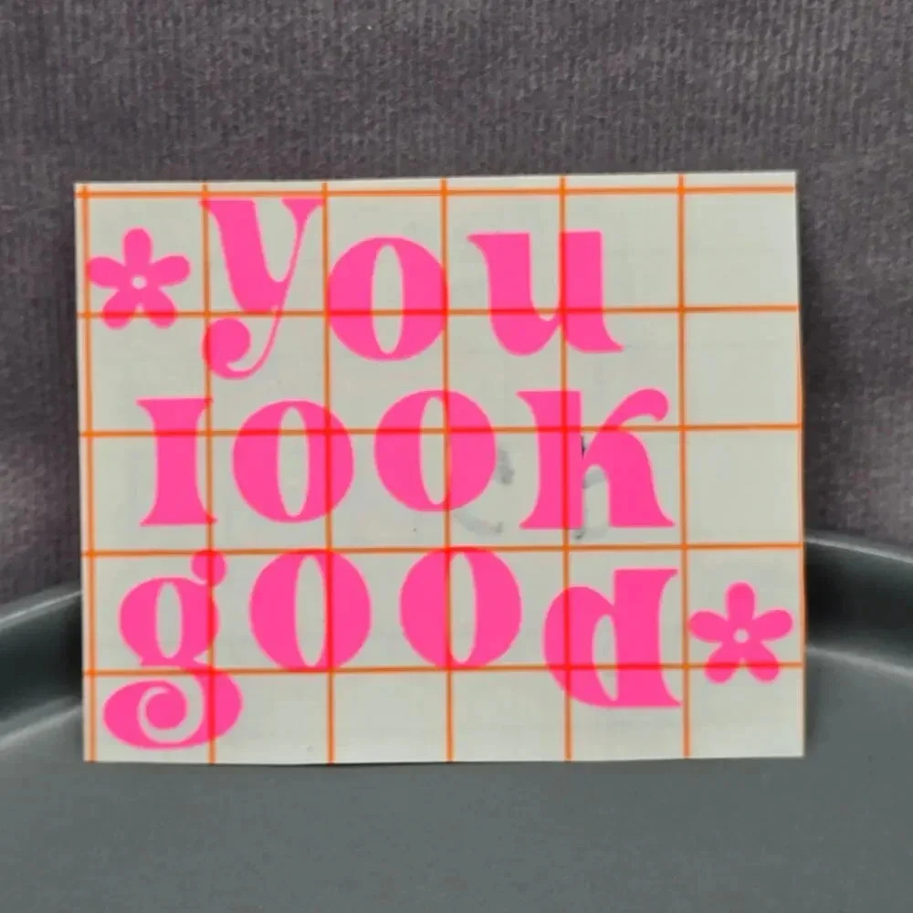 You Look Good Pink Mirror Decal Vinyl‎ Stickers Peel and Stick Affirmation 06